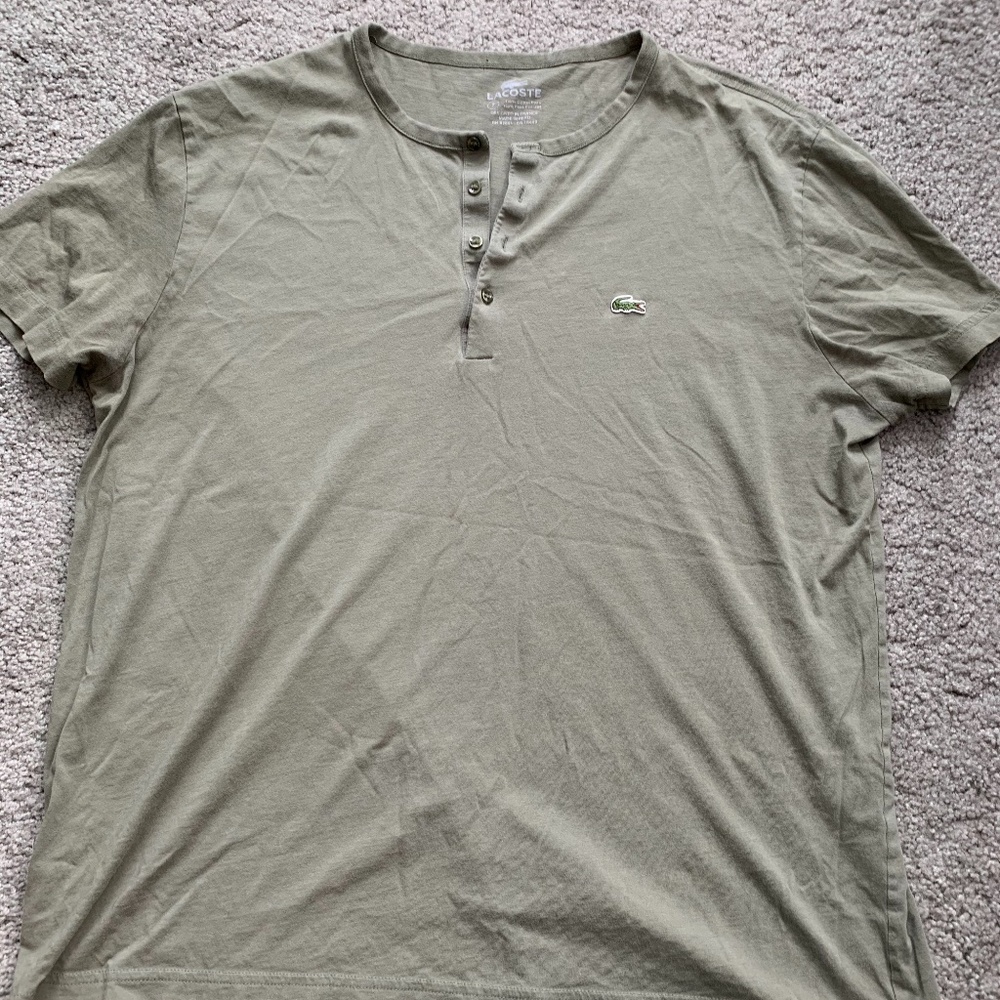 M/L Lacoste Collarless Polo